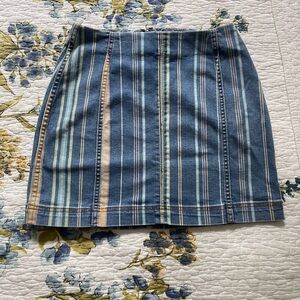 Wild Fable Striped Blue Denim Skirt
